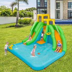 Costway 09851427 Kids Inflatable Water Park Bounce House with 480W Blower