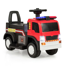 Costway 10372549 Kids 6V Battery Powered Electric Ride On Fire Truck