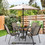 Costway 12589647 35.4 Inch Aluminum Patio Square Dining Table with Umbrella Hole-Bronze