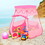 Costway 12953406 Pink Portable Kid Play House Play Tent with 100 Balls