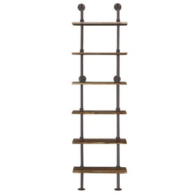 Costway 13025679 6-Tier Industrial Wall Mounted Pipe Shelves