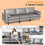 Costway 13248659 Modular 3-Seat Sofa Couch with Socket USB Ports and Side Storage Pocket-Light Gray