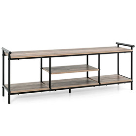 Costway 13524879 Industrial TV Stand for TVs up to 60 Inch with Storage Shelves-Natural