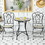 Costway 13672854 3 Pieces Patio Bistro Mosaic Design Set with Folding Chairs and Round Table
