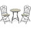 Costway 13672854 3 Pieces Patio Bistro Mosaic Design Set with Folding Chairs and Round Table