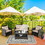 Costway 13796052 4 Pieces Outdoor Rattan Furniture Set with Glass Table