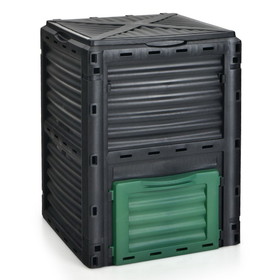 Costway 13820564 80-Gallon Outdoor Composter with Large Openable Lid and Bottom Exit Door