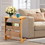 Costway 13867920 Bamboo Sofa Table End Table Bedside Table with Storage Bag