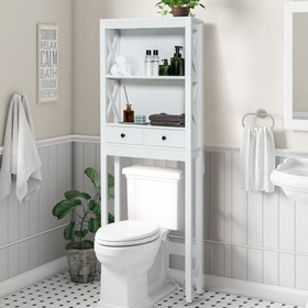 Costway 14072895 Toilet Space Saver Bathroom Organizer Storage Shelf with Drawers