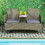 Costway 14327805 2-Person Patio Rattan Conversation Furniture Set with Coffee Table