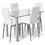 Costway 14580367 5 Pieces Dining Set with 4 PVC Leather Chairs