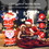 Costway 14725693 LED Double Santa Yard Sign with String Lights and 4 Stakes