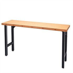 Costway 14803572 65 Inch Bamboo Modular Workbench Table