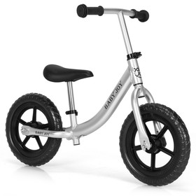 Costway 14876592 Aluminum Adjustable No Pedal Balance Bike for Kids-Black