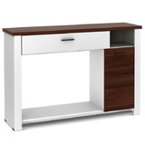 Costway 14890726 48 Inch Console Table with Drawer and Cabinet