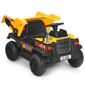 Costway 14952068 12V Battery Kids Ride On Dump Truck  with Electric Bucket
