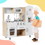 Costway 14957380 Vintage Play Kitchen Pretend Kids Cooking Playset Toys with Water Dispense