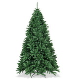Costway 15328674 7.5 Feet Hinged Artificial Christmas Tree with Solid Metal Stand