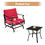 Costway 15389476 3 Piece Patio Rocking Chair Set with Coffee Table-Red