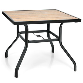 Costway 16307924 Patio Metal Square Dining Table for Garden and Poolside