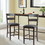 Costway 16420839 2-Pieces Upholstered Bar Stools Counter Height Chairs with PU Leather Cover