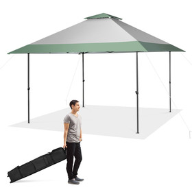 Costway 16529784 13 x 13 Feet Pop-Up Patio Canopy Tent with Shelter and Wheeled Bag-Gray