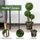 Costway 16952037 30 Inch Artificial Topiary Triple Ball Tree Indoor and Outdoor UV Protection