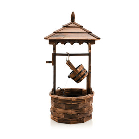 Costway 17245903 Patio Wooden Water Fountain with Electric Pump-Brown