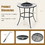 Costway 17436890 23.5 Inches Round Fire Pit Table with Mesh Cover and Fire Poker