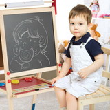 Costway 17850946 All-in-One Wooden Height Adjustable Kid's Art Easel