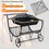 Costway 18794260 Outdoor Wood Burning Fire Pit with Log Storage Rack and Wheels