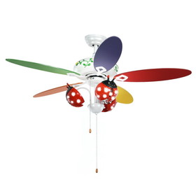 Costway 18926035 52 Inch Kids Ceiling Fan with Pull Chain Control