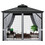 Costway 19068542 10 x 10 Feet Double-Top Hardtop Gazebo with Galvanized Steel Roof-Brown