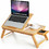 Costway 19487056 Bamboo Laptop Lap Tray with Adjustable Legs and Tilting Heat-dissipation Top-Natural