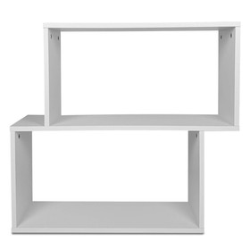 Costway 19542637 2-tier Irregular Wood Bookshelf for Home and Office-White