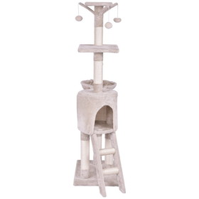 Costway 20549386 56 Inch Condo Scratching Posts Ladder Cat Play Tree