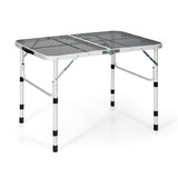 Costway 20841769 Aluminum Grill Table with Iron Mesh Top-Silver