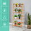Costway 20938675 47.5 Inch 4-Tier Multifunctional Bamboo Bookcase Storage Stand Rack