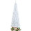 Costway 20986751 7 Feet Pre-Lit Hinged Pencil Christmas Tree White with 300 LED Lights and 8 Flash Modes