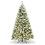 Costway 21035987 6 Feet Pre-Lit Premium Snow Flocked Hinged Artificial Christmas Tree
