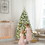 Costway 21035987 6 Feet Pre-Lit Premium Snow Flocked Hinged Artificial Christmas Tree