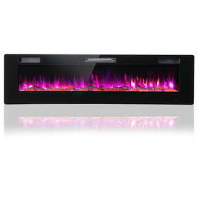 Costway 21384679 60 Inches Ultra-thin Electric Fireplace with Remote Control and Timer Function