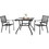 Costway 21563409 3 pieces Patio Dining Set Stackable Chairs Armrest Table with Umbrella Hole