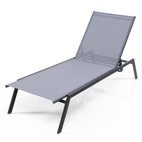 Costway 21647985 Outdoor Adjustable Chaise Lounge Chair with Lay Flat Position and Quick-Drying Fabric