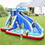 Costway 21679805 Inflatable Shark Bounce House with Water Slide and Climbing Wall without Blower