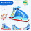 Costway 21679805 Inflatable Shark Bounce House with Water Slide and Climbing Wall without Blower