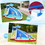 Costway 21679805 Inflatable Shark Bounce House with Water Slide and Climbing Wall without Blower