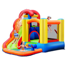 Costway 21705384 Inflatable Water Slide Bounce House with Pool and Cannon Without Blower
