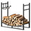 Costway 21746598 33 Inch Firewood Rack with Removable Kindling Holder Steel Fireplace Wood