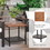 Costway 21890367 3 Pieces Patio Rattan Furniture Set with Acacia Wood Tabletop